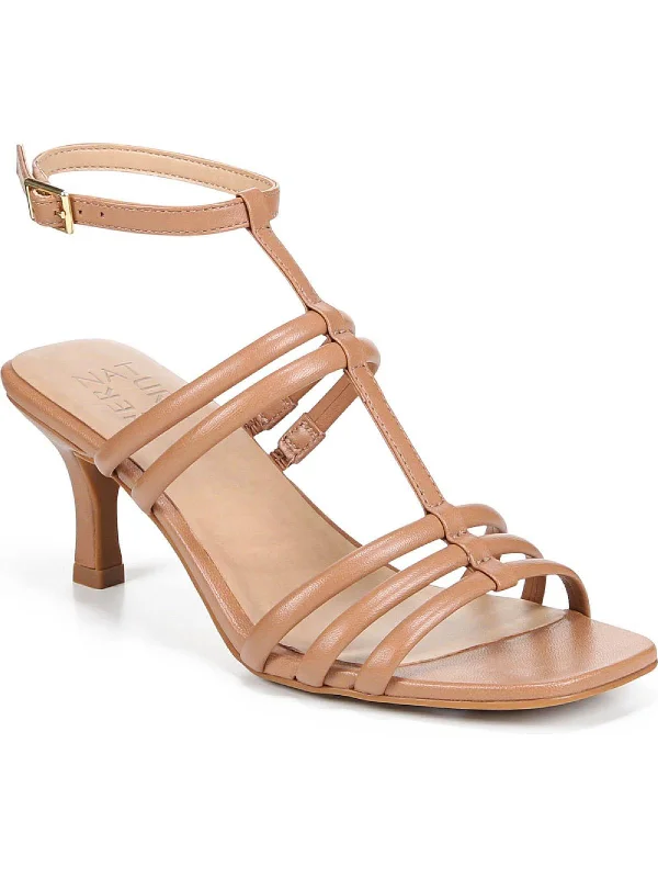 Sandals business travel-Starla Womens Leather T-Strap Heels