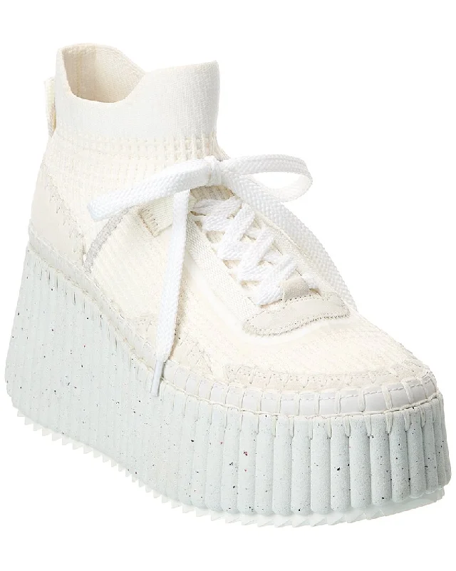 Shoes for agility exercises-Chloé Nama Knit Platform Sneaker