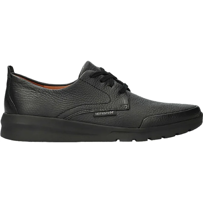 Fashion & Dress Shoes with patent leather-Men's Mephisto Walker Black Oregon Grained Leather