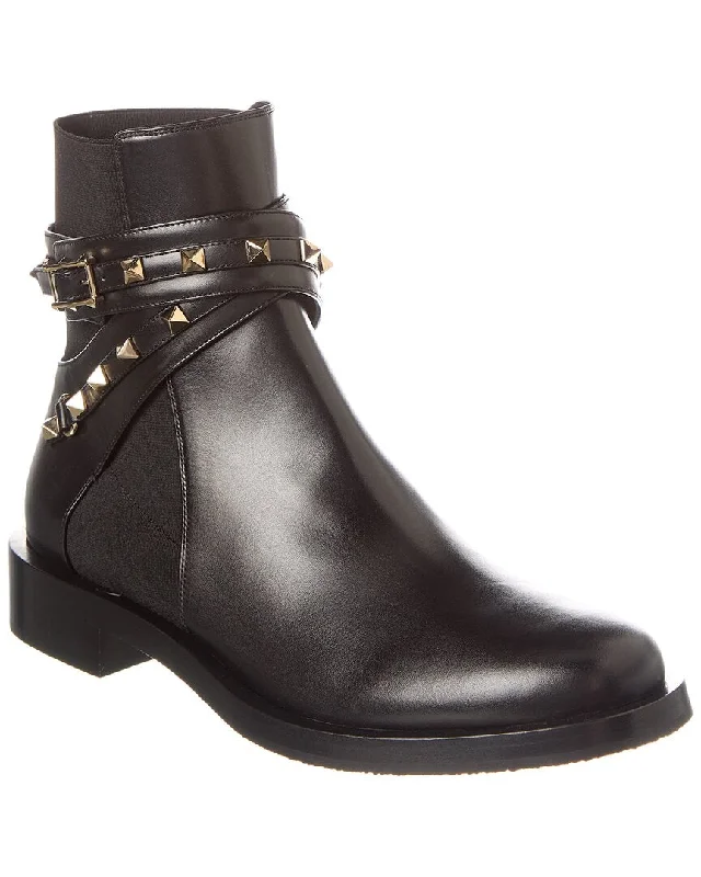 Boots for casual wear men-Valentino Rockstud Leather Boot