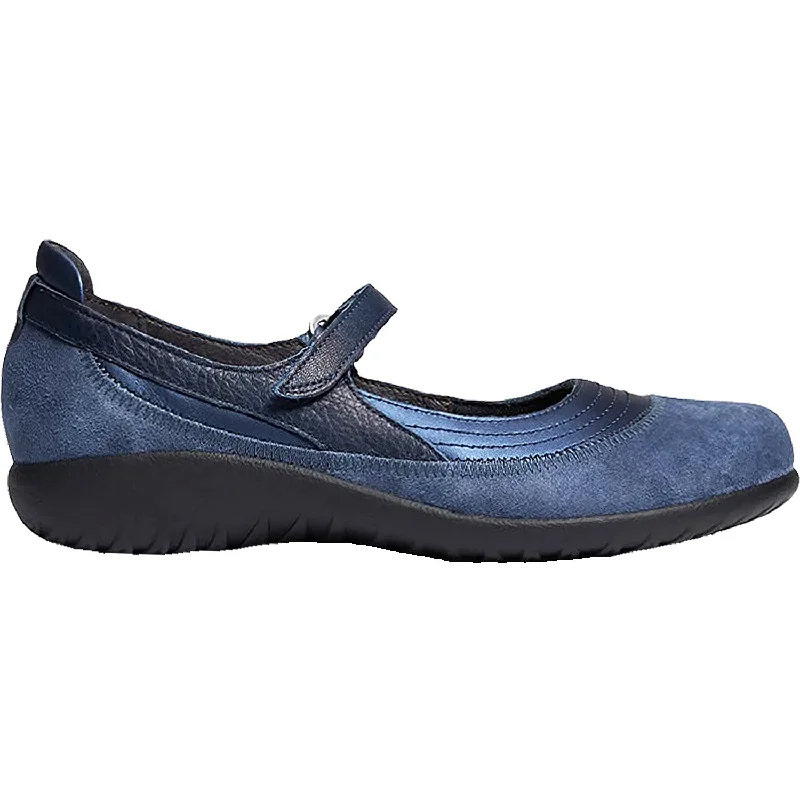 casual shoes for comfort in cold weather-Women's Naot Kirei Polar Sea/Midnight Blue/Blue Ink Leather/Nubuck