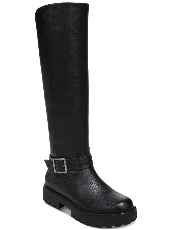 Soft boots for women-Solana Womens Zipper Knee-High Boots