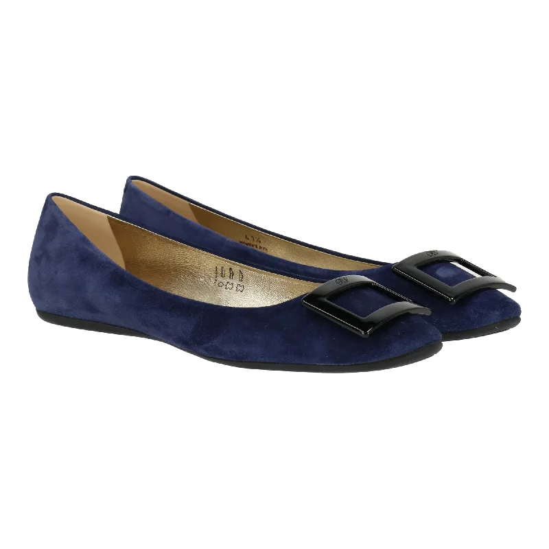 Flats shoes for casual elegance-Roger Vivier Womens Light Blue Flat