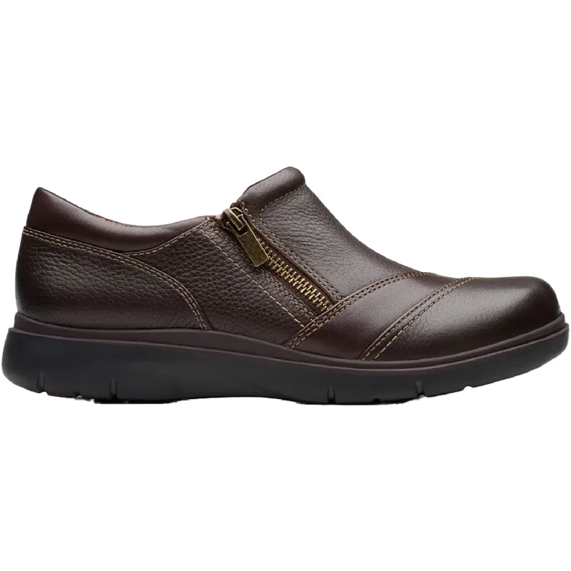 casual shoes for stylish summer outfits-Women's Clarks Certina Pure Dark Brown Leather