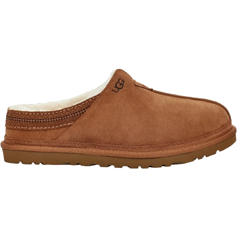 Slippers snooze starts-Men's UGG Neuman Chestnut Suede