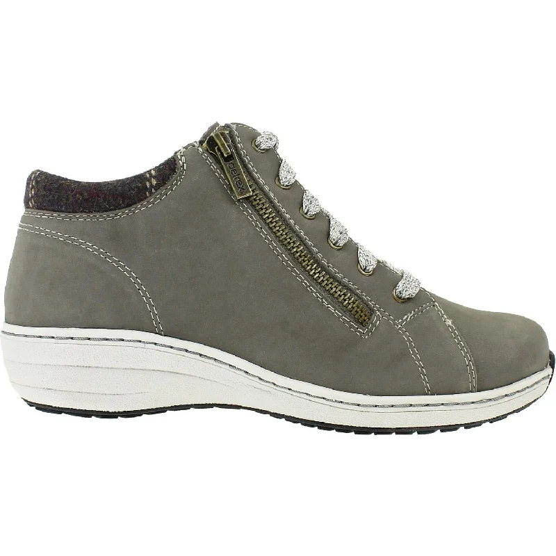 casual shoes for sleek looks-Women's Aetrex Remi Warm Grey Leather