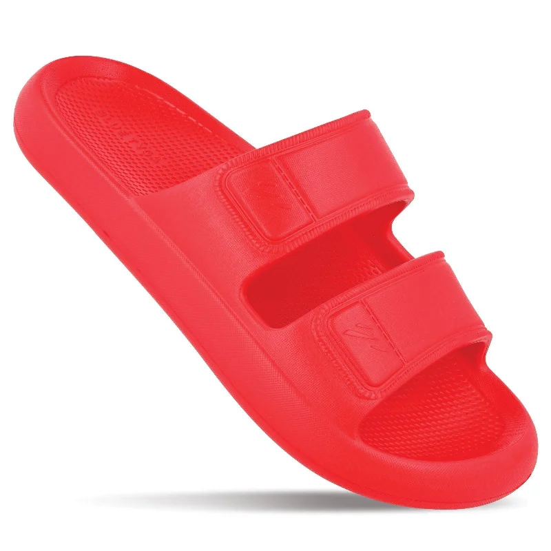 Slippers bird sings-Walkaroo Mens Flip Flop Slippers  - BT4823 Red