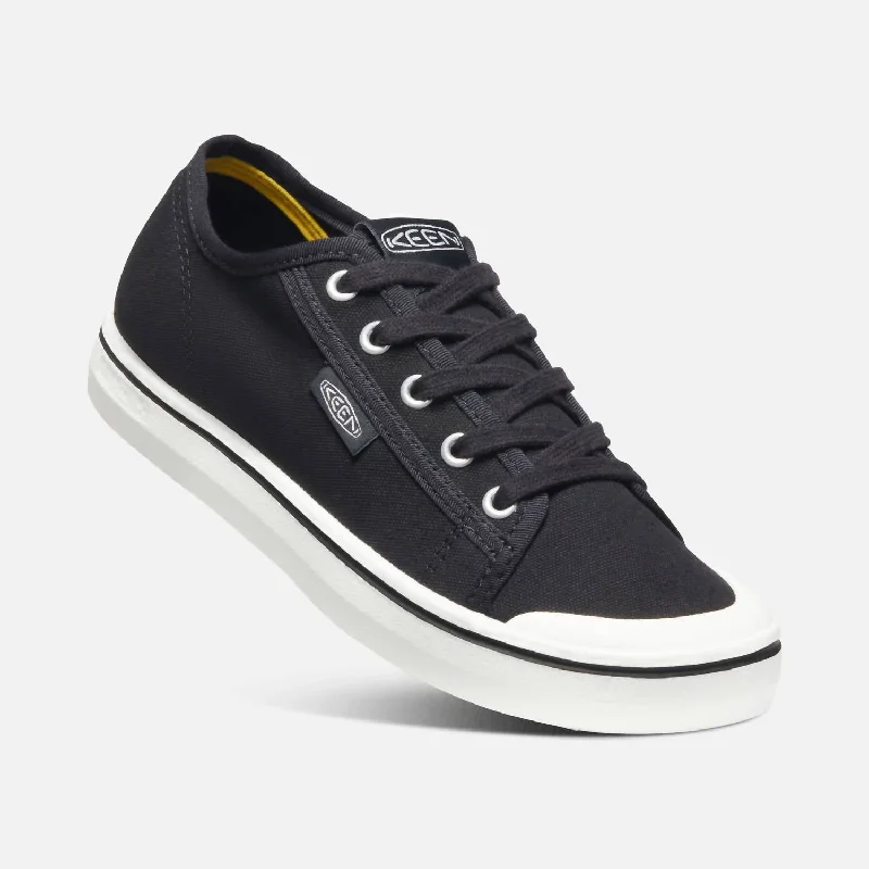 Shoes for improving sports stamina-Elsa Canvas Retro Sneaker In Black And Star White