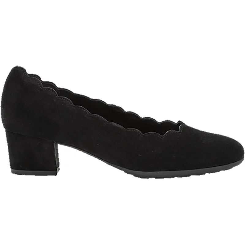 Fashion & Dress Shoes for men with narrow feet-Women's Gabor 2.221.47 Black Suede