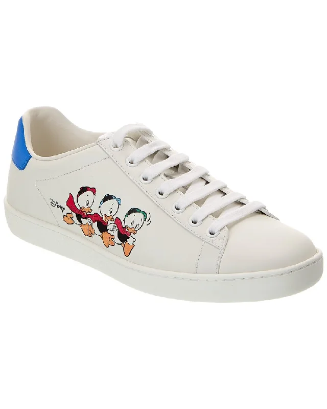 Shoes for functional movement exercises-Gucci x Disney Ace Leather Sneaker