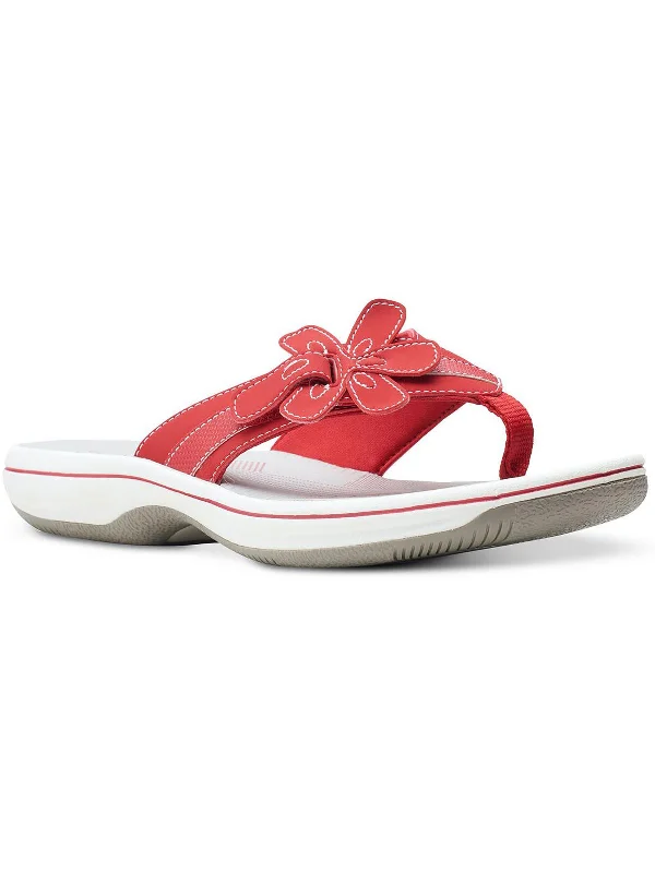 Sandals pool parties-Brinley Flora H Womens Slides Slip On Thong Sandals