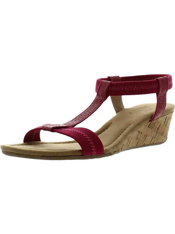 Sandals vegan options-Voyage1 Womens Snake Elastic Wedge Sandals