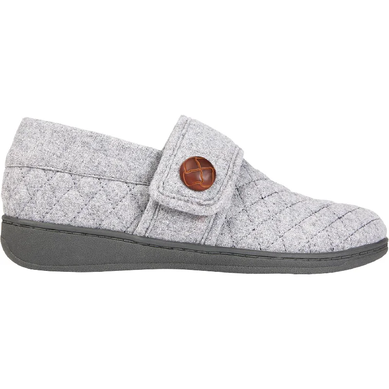 Slippers paw prints-Women's Vionic Jackie Slippers Light Grey Flannel