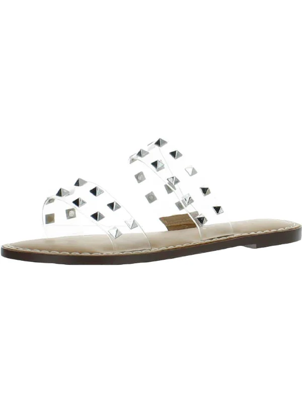 Sandals jewelry shops-Ginnie Womens Studded Slip On Flat Sandals