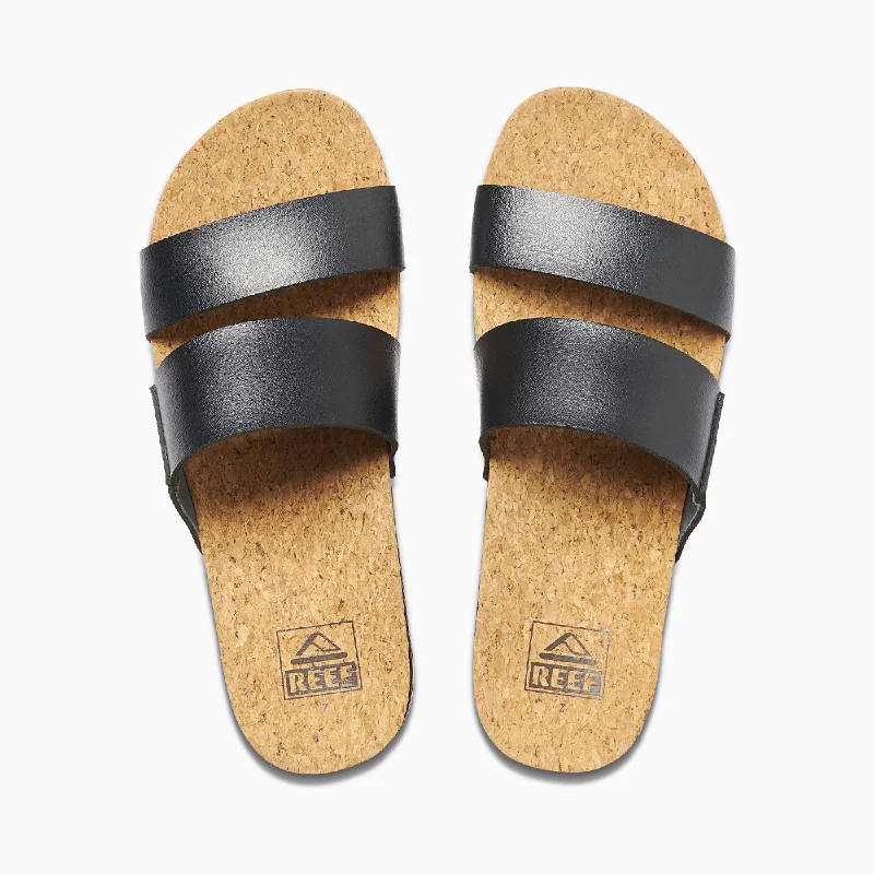 Sandals nail treatments-Reef Cushion Vista Hi Women's Sandals - Black/Tan