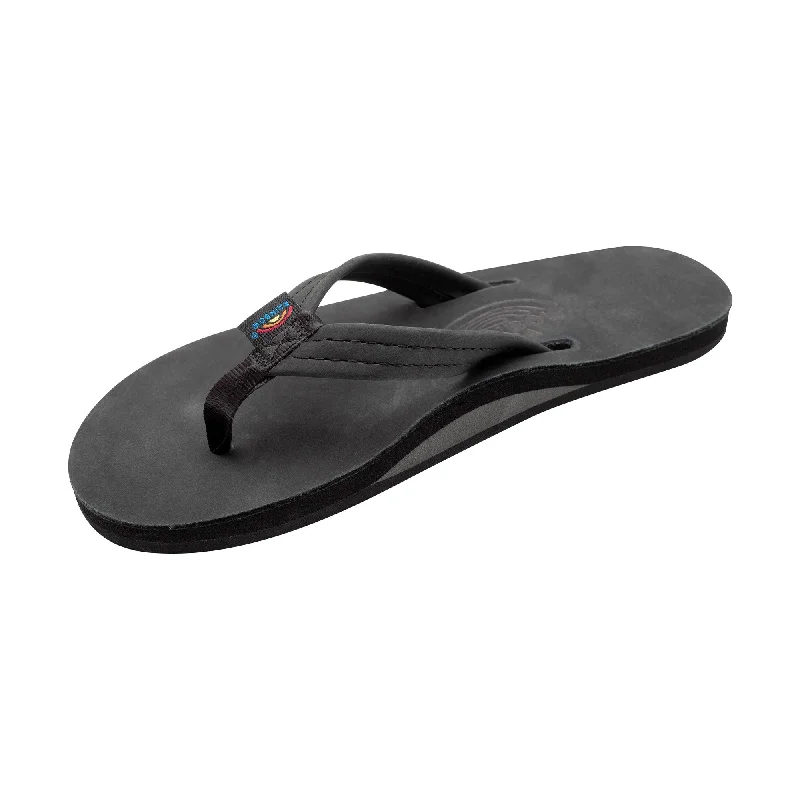 Sandals month-long trips-Rainbow Single Premier Leather Women's Sandals - Black