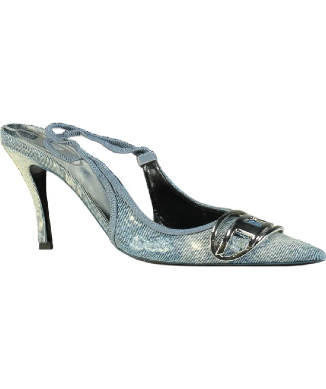 Diesel Blue D-venus-slingback Pumps UK 7 EU 40 👠