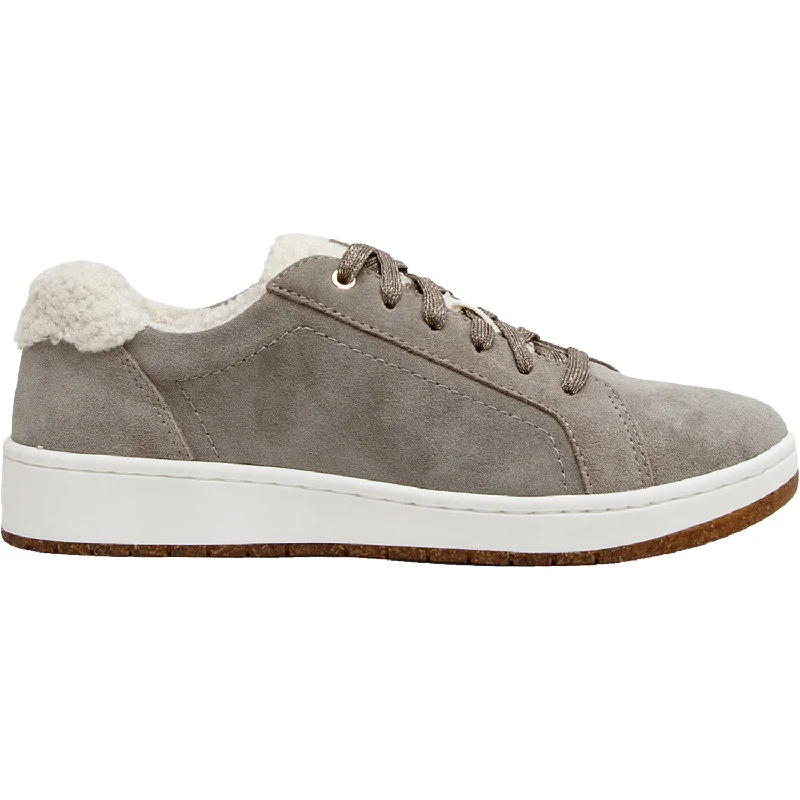 comfy casual shoes for summer-Women's Aetrex Cozy Blake Grey Suede