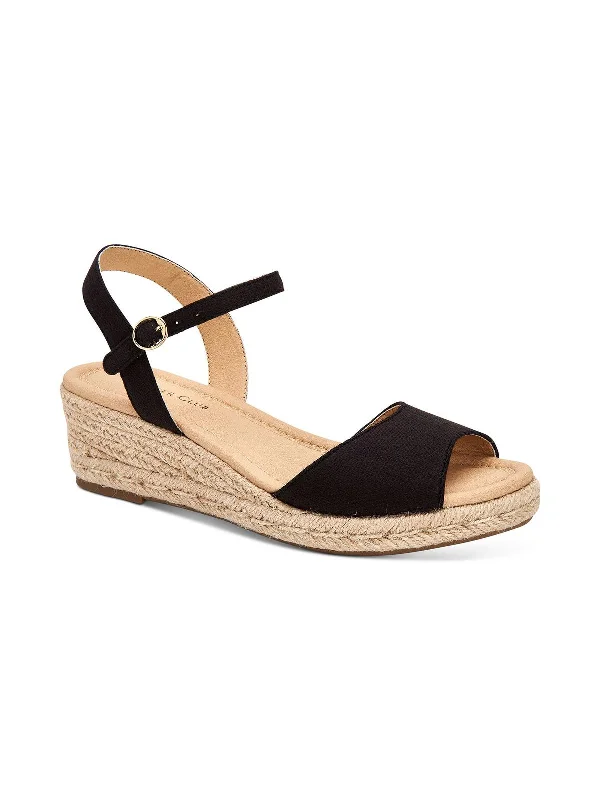 Sandals staff training-Luchia Womens Canvas Buckle Wedge Sandals