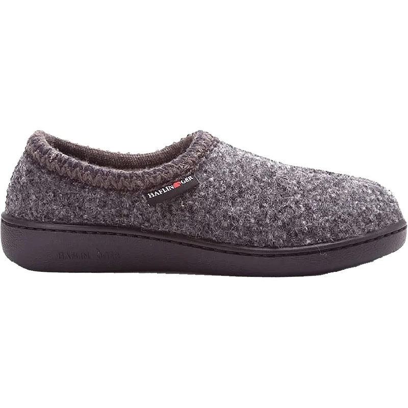 Slippers work ends-Men's Haflinger ATB Grey Speckle Wool