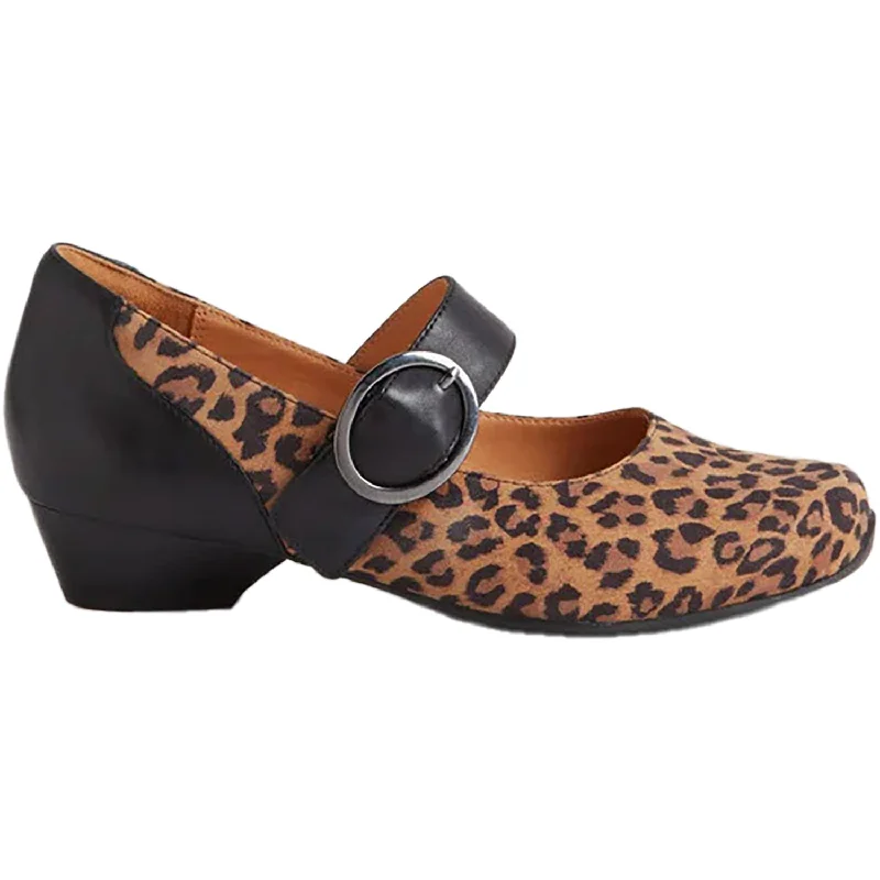 Fashion & Dress Shoes with mesh details-Women's Ziera Candy Tan Leopard Leather