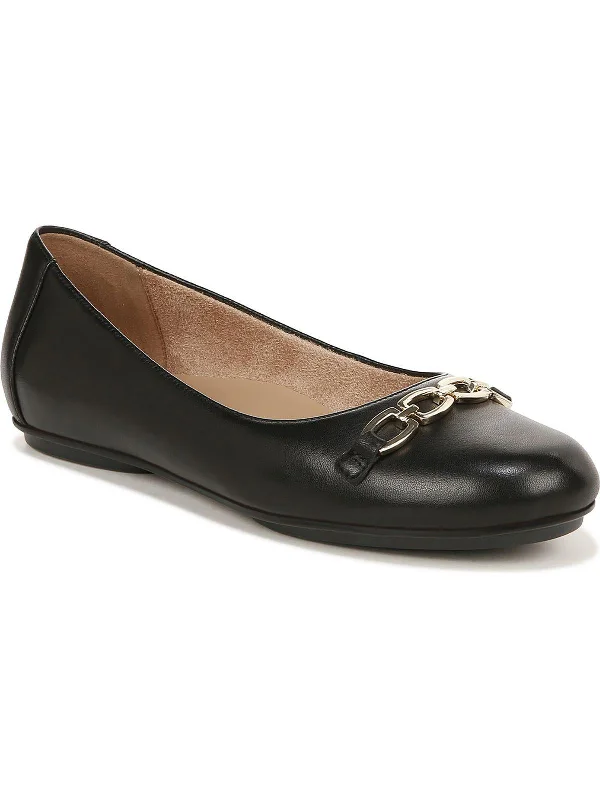 Flats shoes for modern appeal-Mira Womens Leather Slip On Ballet Flats