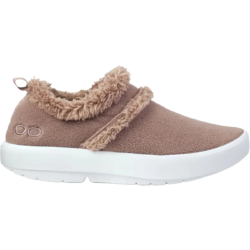 Slippers air freshens-Women's OOFOS OOcoozie Low Chocolate Vegan Sherpa