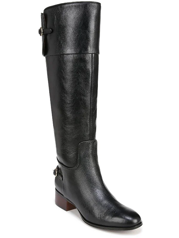 Stylish ankle boots-L Jazrin Womens Leather Wide Calf Knee-High Boots