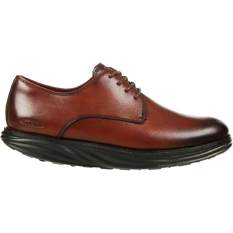 Fashion & Dress Shoes with geometric patterns-Men's MBT Boston Dark Brown Leather