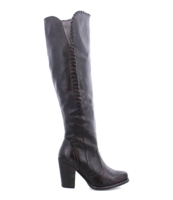 Stylish snow boots with fur-Sumaya Boot In Black Dip Dye