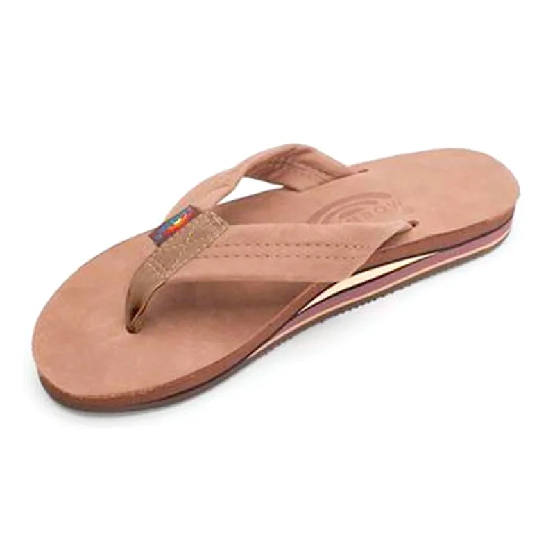 Sandals travel experts-Rainbow Double Thick Premier Leather Women's Sandals - Dark Brown