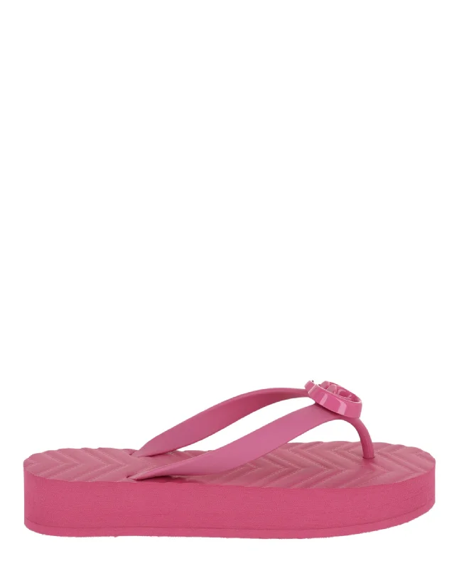 Sandals Barbados location-Chevron Logo Thong Sandals