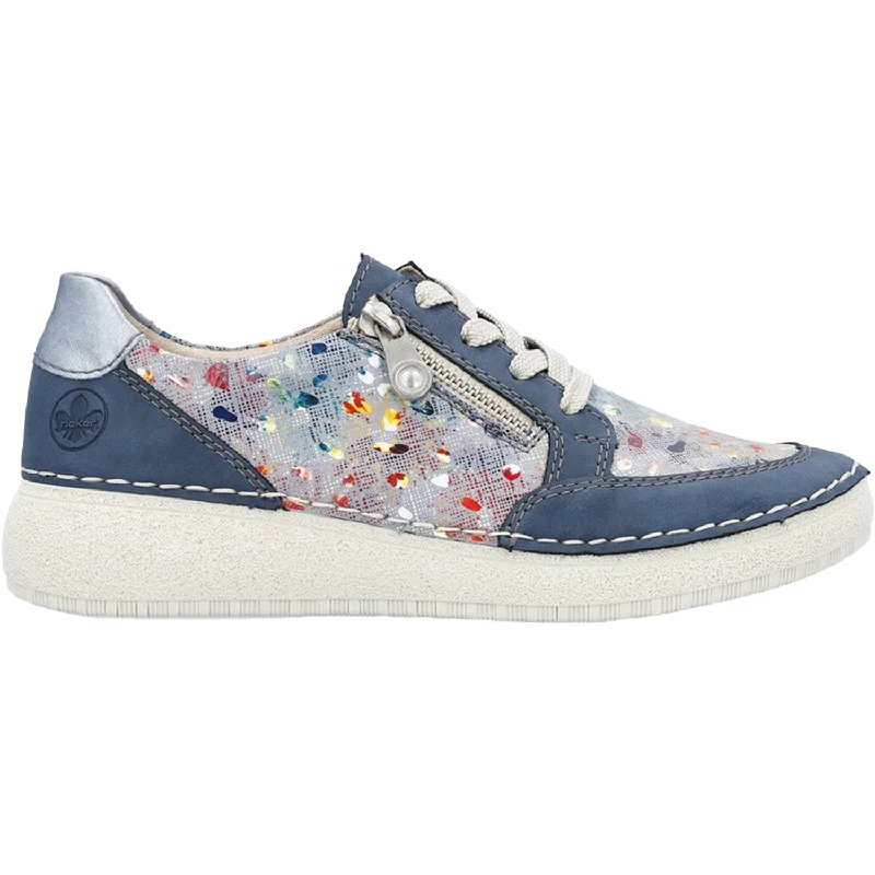 versatile casual shoes for all occasions-Women's Rieker Antistress 50900-90 Remy Jeans/Ciel-Multi/Sky