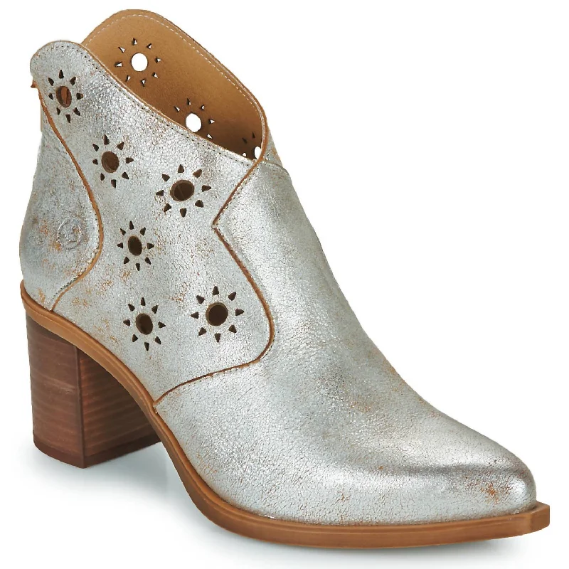 Comfortable hiking boots flat-Terry Bootie In Silver