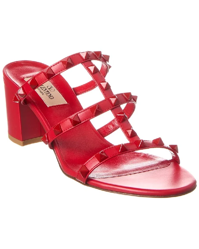 Sandals summer sales-Valentino Rockstud Caged 60 Leather Sandal