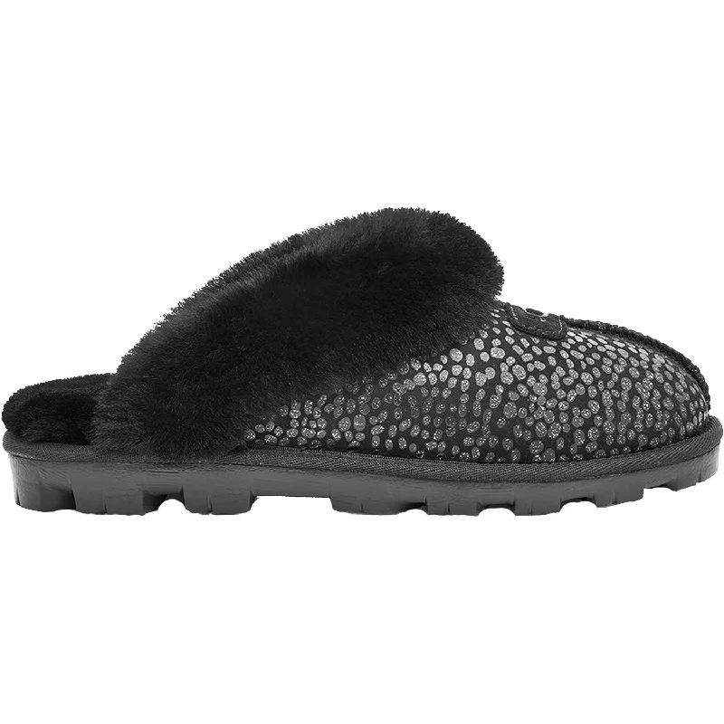 Slippers pond ripples-Women's UGG Coquette Sparkle Spots Black Sheepskin