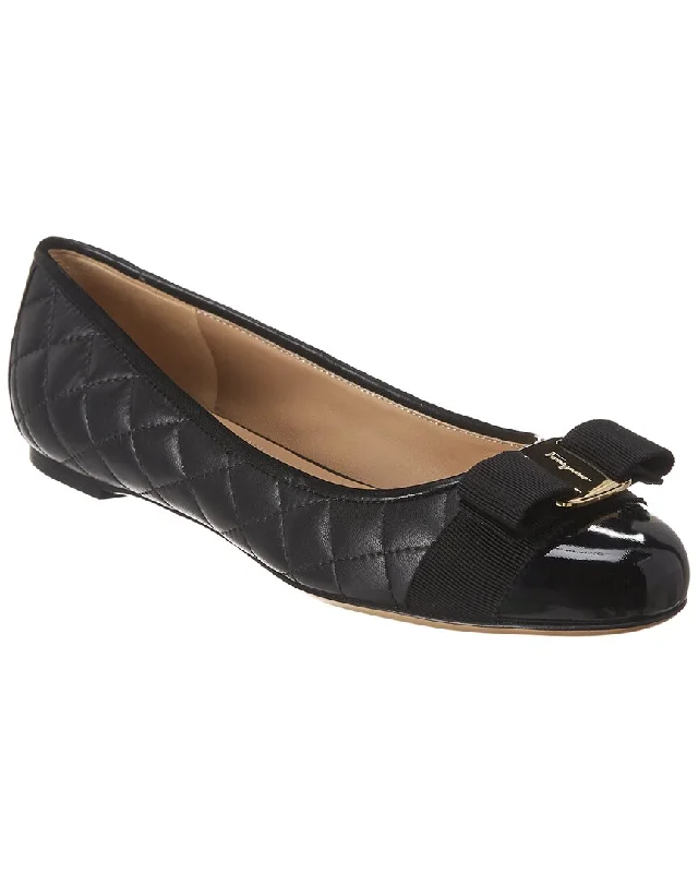 Flats for wide calves-Ferragamo Varina Quilted Leather Ballet Flat