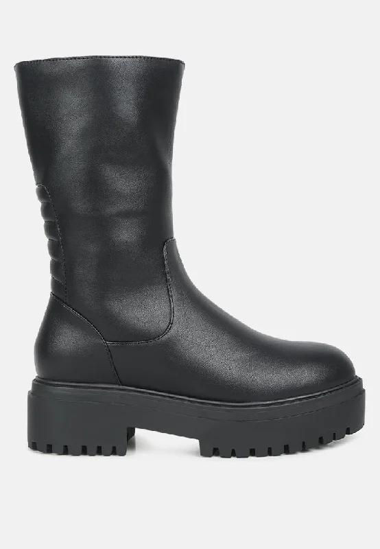 Comfortable stylish boots snow-lewisa panelled lug sole boots