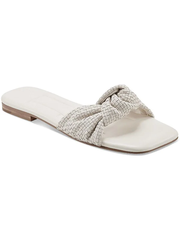 Sandals weekend getaways-Marlon Womens Leather Woven Slide Sandals