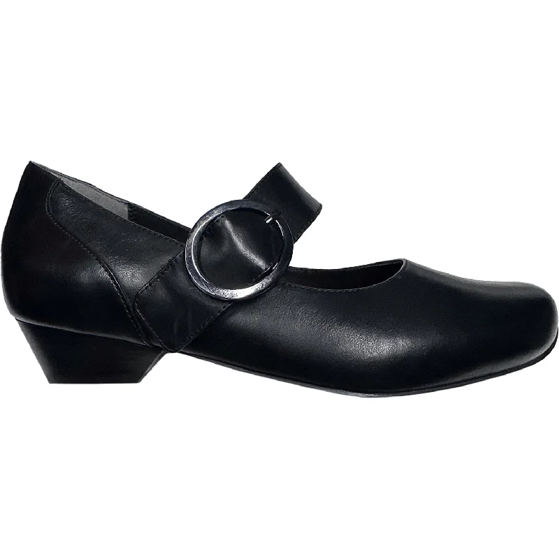 Fashion & Dress Shoes with open back-Women's Ziera Candy Black Leather