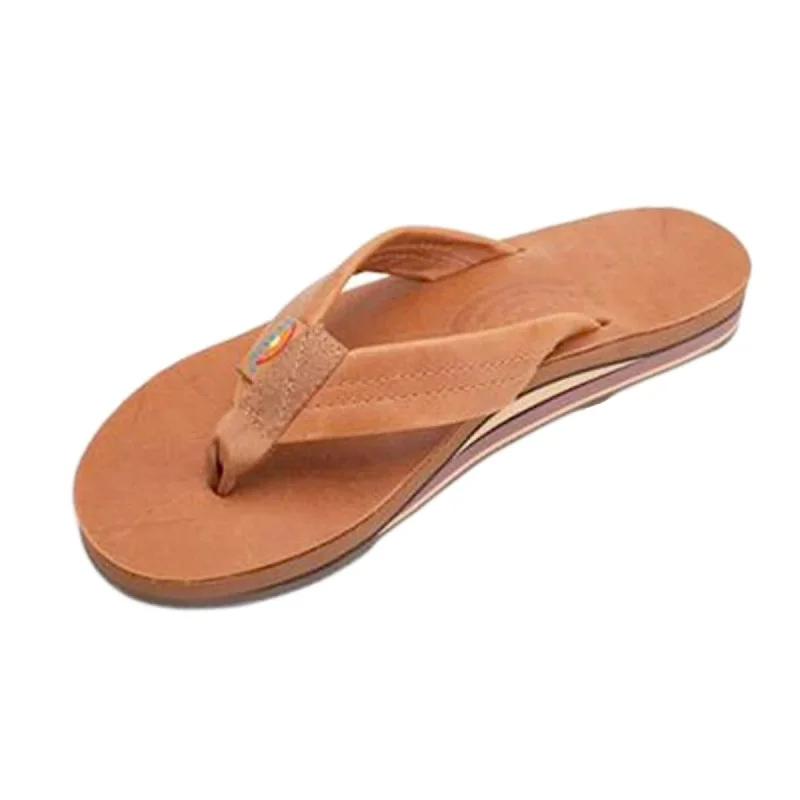 Sandals tent rentals-Rainbow Double Thick Classic Leather Women's Sandals - Tan/Brown