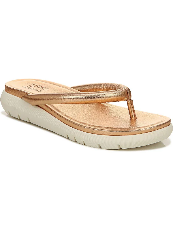 Sandals private boats-Lovelle Womens Faux Leather Slip On Wedge Sandals