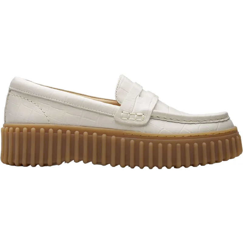 comfortable slip-on casual shoes for office wear-Women's Clarks Torhill Penny Cream Interest