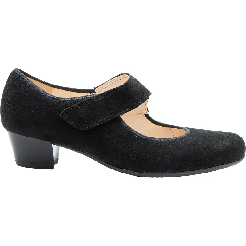 Fashion & Dress Shoes for statement wardrobe-Women's Ara Callico II Black Kid Suede