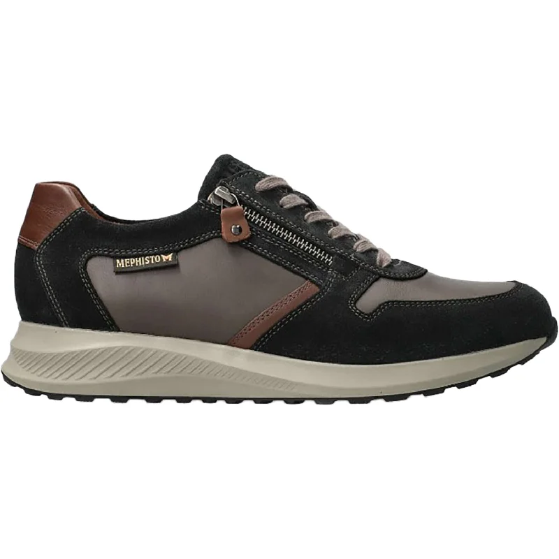 durable and comfortable casual shoes-Men's Mephisto Dino Blue Velsport Leather