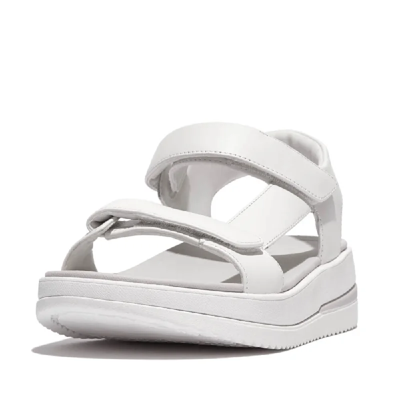 Sandals check-in times-FitFlop Surff Leather Backstrap Sandals - Urban White