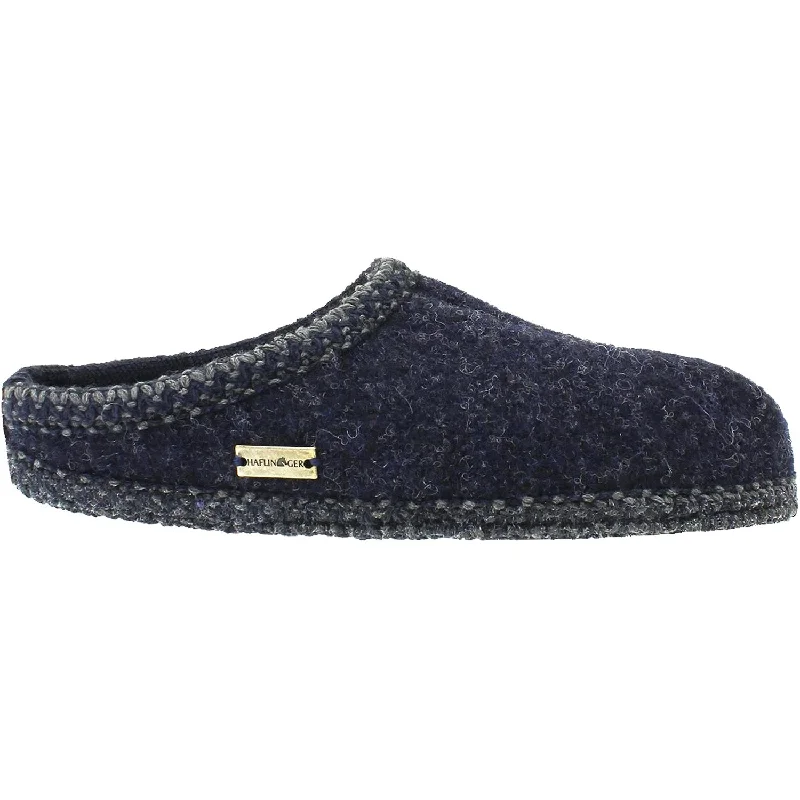 Slippers chat hums-Unisex Haflinger AS Navy Boiled Wool