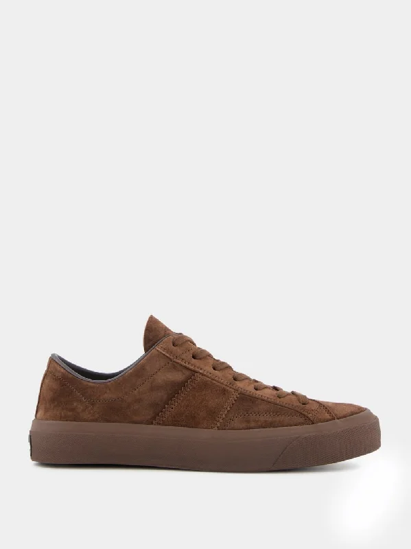 Athletic Shoes for college athletes-Brown Suede Low-Top Sneakers