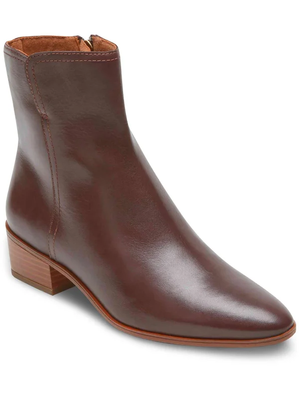 Flat boots for women-Geovana  Womens Dressy Leather Mid-Calf Boots