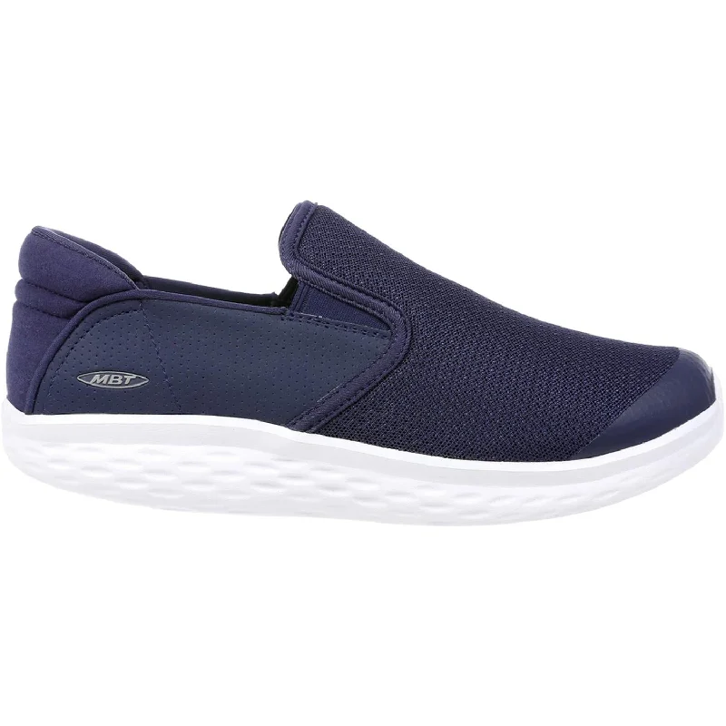 casual shoes for stylish yet practical outdoor wear-Men's MBT Modena Slip-On Navy Mesh